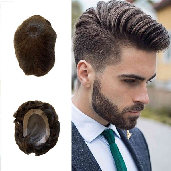 

bymc-tupe swiss men's lace, 6-inch indian hair, handmade, natural remy, Black