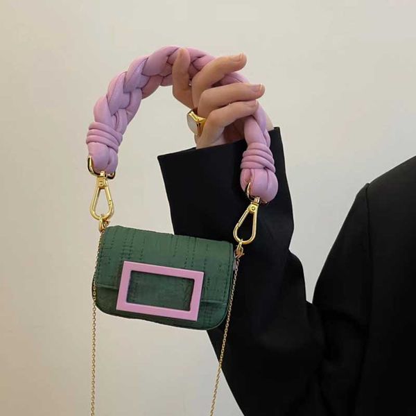 

2021 latest women nano handbags baguette designer crossbody bags mini size shoulder underarm bag coarse woven strap coin purse wallets quali