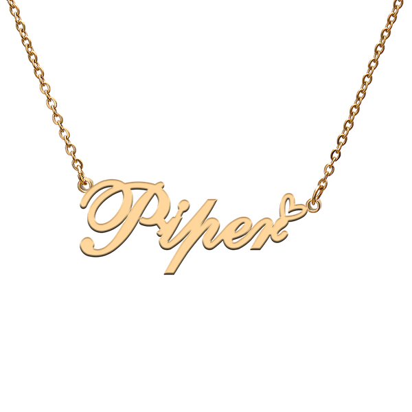 

charms god with love heart personalized character necklace name piper for friend jewelry gift, Bronze;silver