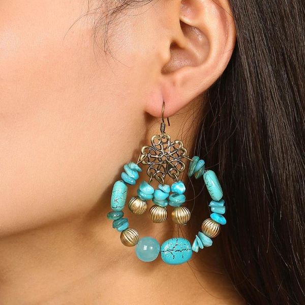 

bohemian style handmade beaded colorful earrings dangle & chandelier, Silver