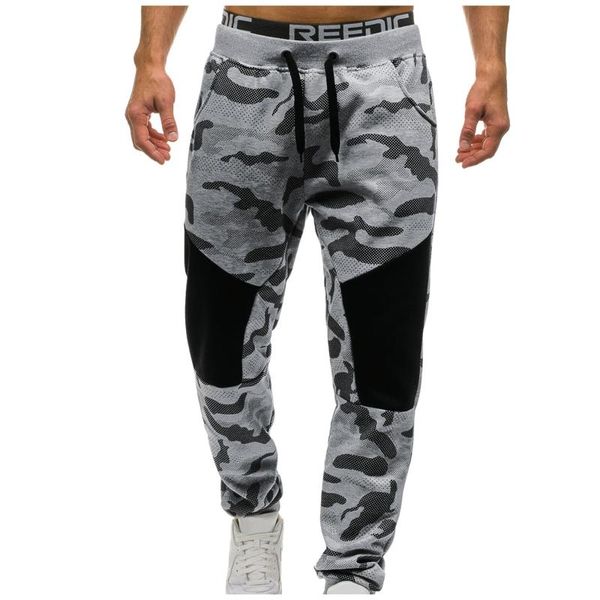 

men's pants casual color matching camouflage jogging elastic mid-waist sweatpants streetwear harajuku ropa hombre 2021 men clothing, Black