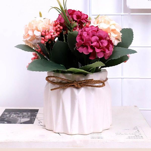 

artificial flower assorted mini hydrangea potted beautiful silk flowers for home decoration and wedding decorative & wreaths