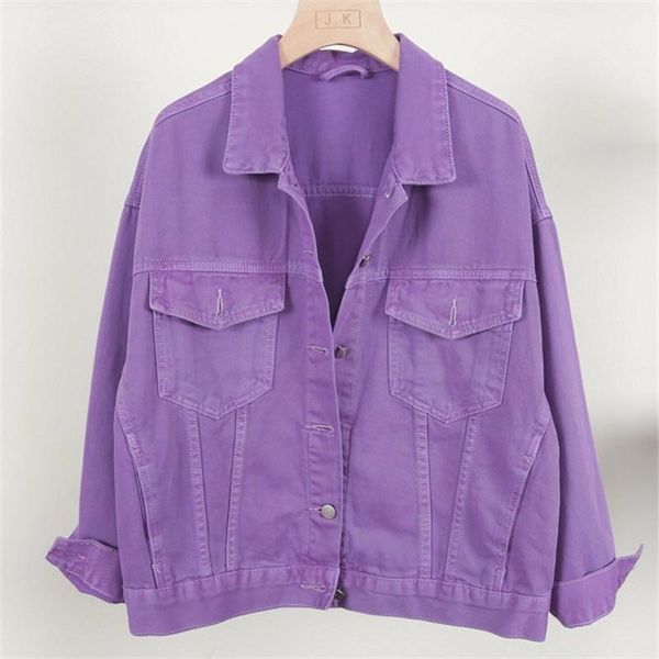 

women's jackets autumn fashion casual denim jacket women outerwear 6 color short jeans plus size loose long sleeve jean coat streetwear, Black;brown