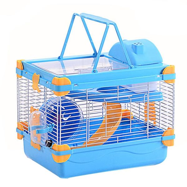 

set hamster cage with skylight double-layer luxury villa (orange blue) small animal supplies