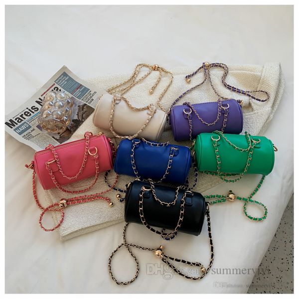 

fashion lady circular bucket satchel ladies metals chain handbags 2022 single shoulder bags for women mini purse h0169