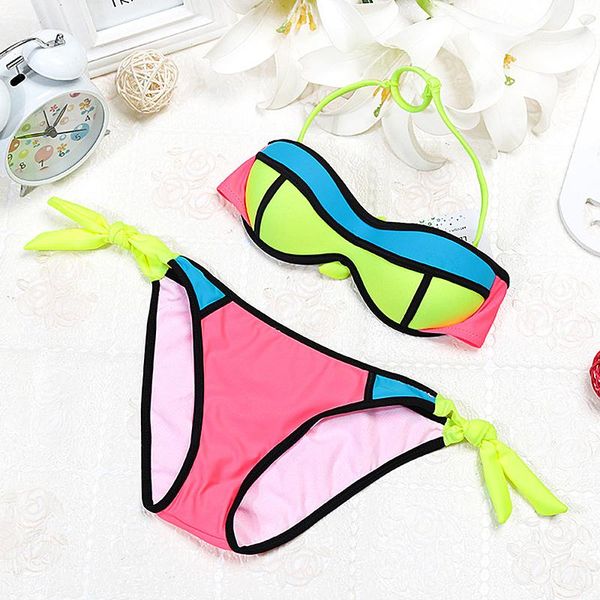 

bikinis set 2021 swimsuit color splicing bikini swimwear swimming suit for women