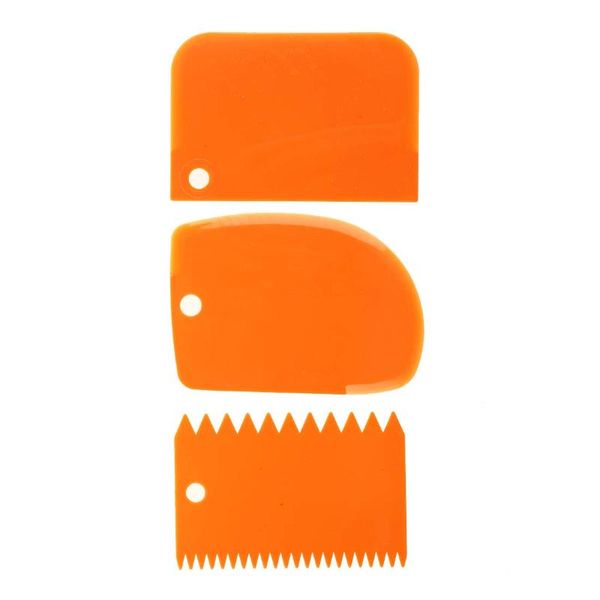 

cake tools 3 plastic scrapers fondant baking plain smooth jagged edge