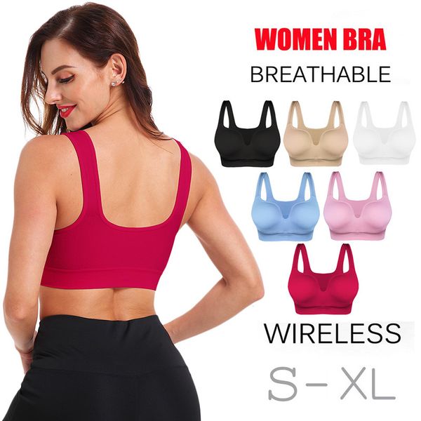 

sexywg women yoga bras sports wireles sleep brassiere seamless push up underwear sport bra crop fitness gym shirt sportswear, Gray