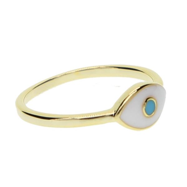 

wedding rings trendy tiny band ring enamel eye shape female punk jewelry geometric gold color for women gift, Slivery;golden