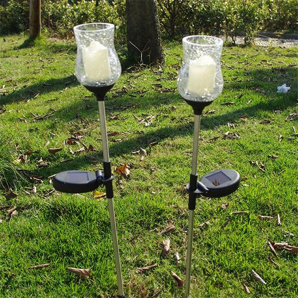 

solar garden lamp outdoor candle waterproof landscape lighting road yard lawn decoration wedding lamps