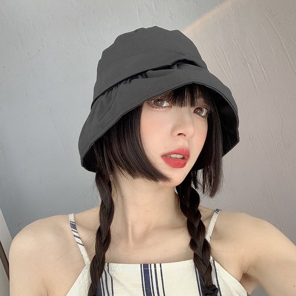 

hat fisherman's hat women's summer face mask fashion black korean versatile sunscreen cap basin hat, Blue;gray