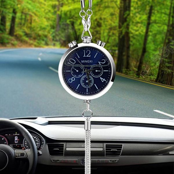 

interior decorations car perfume filled clock pendant decor rearview mirror hanging ornament