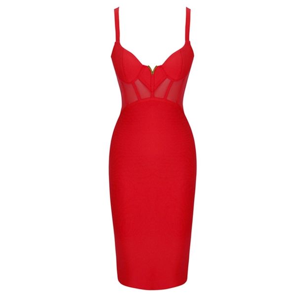 

bandage dress women summer mesh arrival bodycon party club celebrity sleeveless clothing 210515, Black;gray