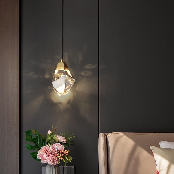 

wall lamp jmzm modern crystal prism high light transmission led bedroom bedside villa duplex floor small chandelier