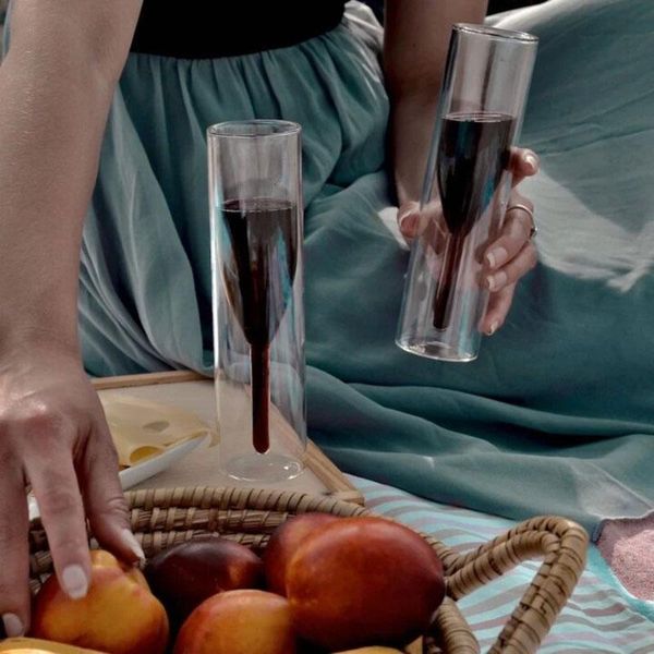 

2/3/5pcs luxury flutes double-layer champagne glass innovative transparent clear wine p7ding glasses