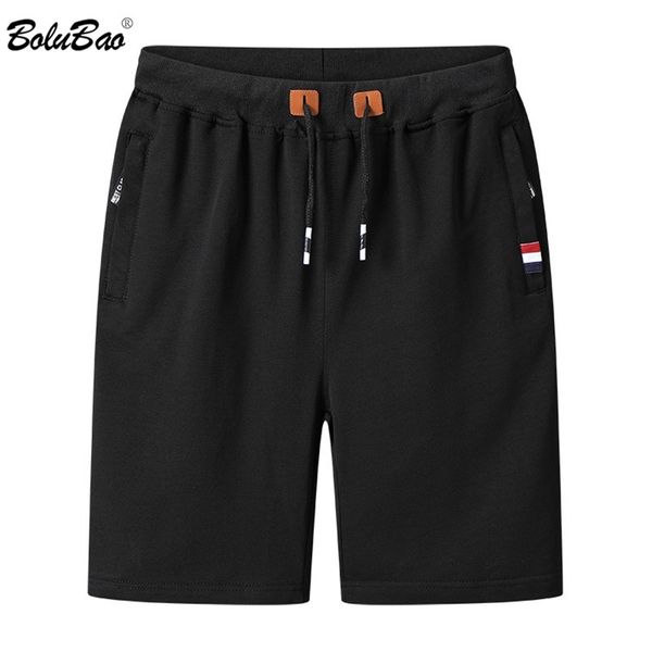 

bolubao trend brand casual shorts men summer men's fashion solid wild knee length pants slim drawstring beach male 210716, White;black