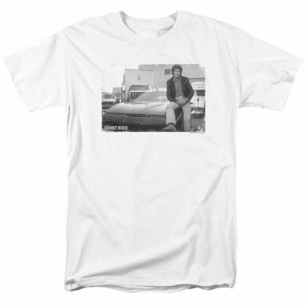 

knight rider black knight t shirt mens licensed classic tv show white, White;black