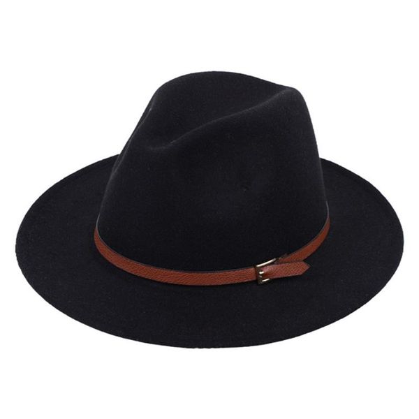 

wide brim hats autumn winter fashion 2021 vintage hat round women's cap for men fedoras black jazz european american, Blue;gray