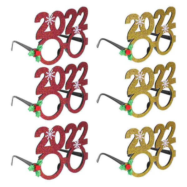 

party decoration 6pcs lightweight glitter glasses decor year 2022 eyewear prom adorn