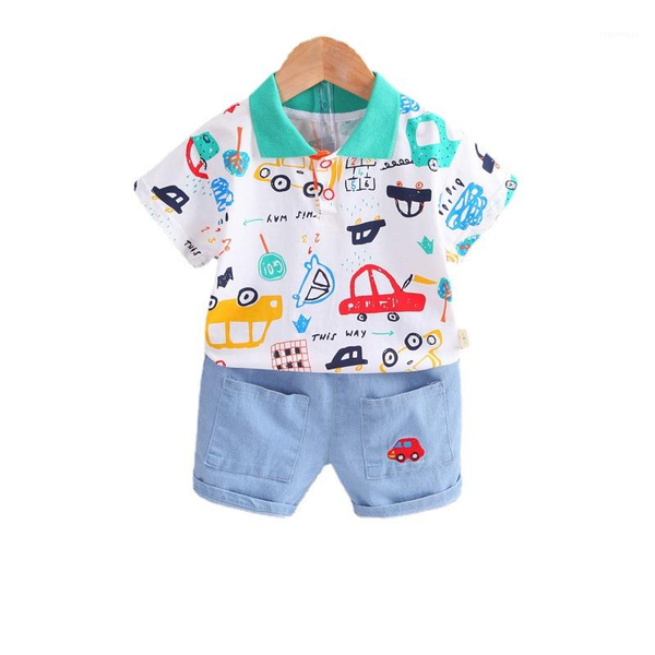 

clothing sets kids suit summer children cartoon clothes baby boy girls cotton t shirt shorts 2pcs/sets toddler fashion sportswear, White