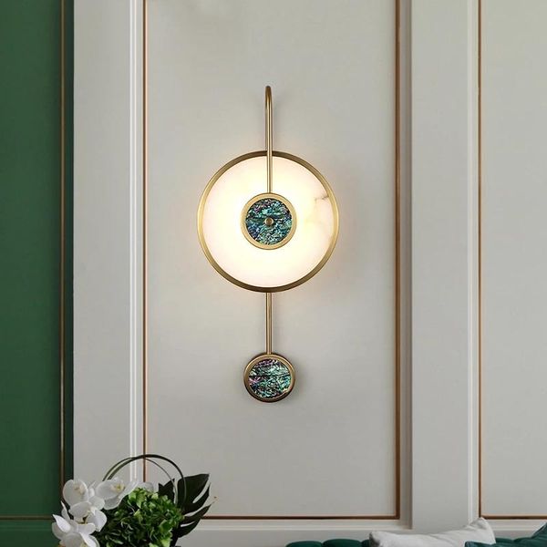 

wall lamps modern light marble luxury golden round copper lamp nordic sconce for living room dining bedside aisle stair
