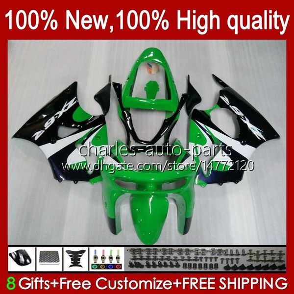 Kit de corpo para a Kawasaki NINJA ZX6R ZX636 ZX600 ZX6R 98 99 Carroçaria 16No.53 ZX600 600CC ZX636 1998 1999 ZX 636 600 CC estoque verde 6R 6R ZX600CC 98-99 motocicleta carenagem