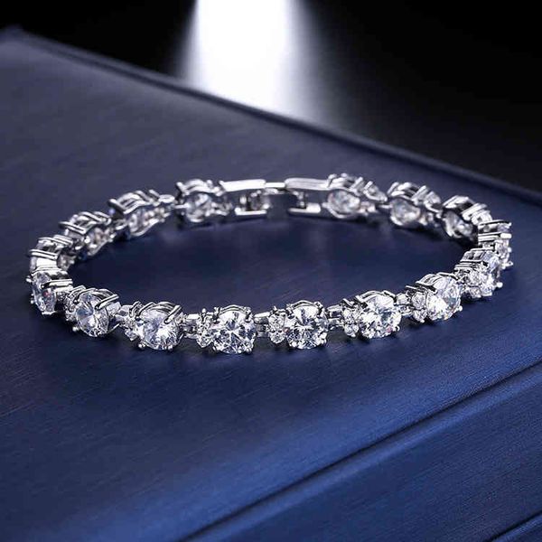 

bangle bracelets fashion copper inlaid blue aaa crystal zircon exquisite versatile women's, Golden;silver