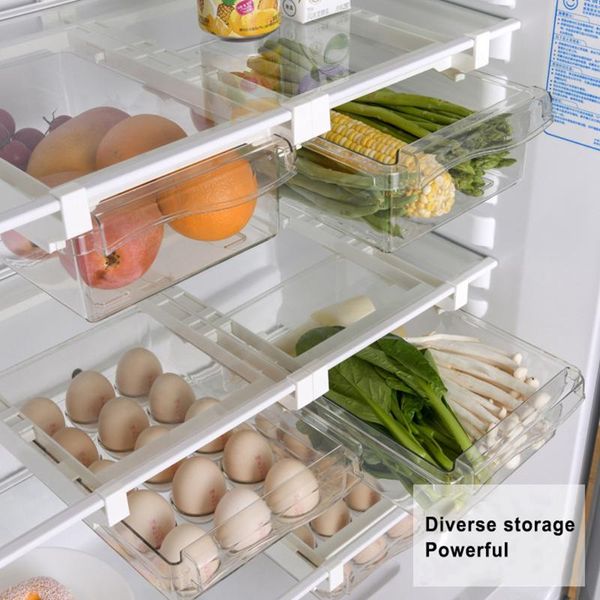 

kitchen storage & organization organizer adjustable refrigerator rack fridge er shelf holder pull-out drawer organiser space saver