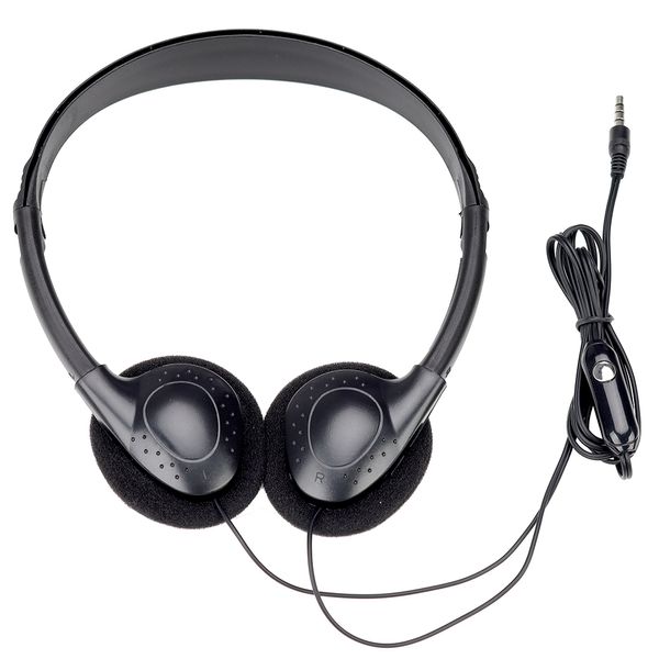 Schwarze 3,5-mm-Kopfhörer mit Kabel, Over-Ear-Headset, Bass-Stereo-Kopfhörer mit Mikrofon für Telefon, Computer, PC, Schule, Studenten