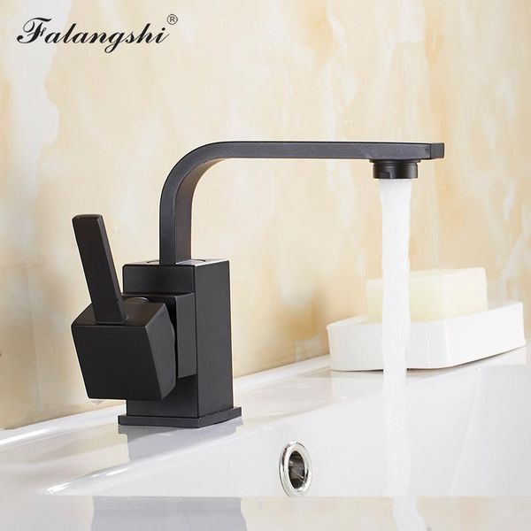 

bathroom sink faucets basin waterfall mixer faucet deck mounted swivel vanity taps single hole black wb1058