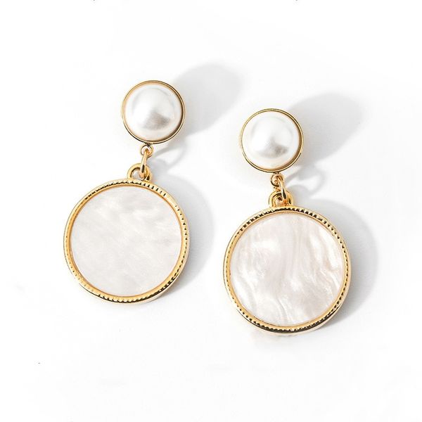 

925 sier needle pearl earrings women's fashion temperament versatile, Golden