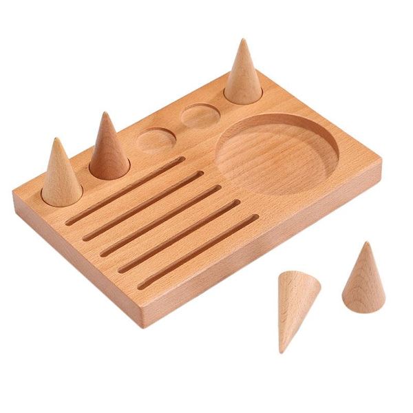 

jewelry pouches, bags 3 in 1 wooden ring earring tray showcase display bracelet necklace organizer, Pink;blue