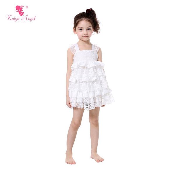 

girl's dresses costume for kids 2021 spring summer girls clothes lace satin white dress 3 ruffles party princess, Red;yellow