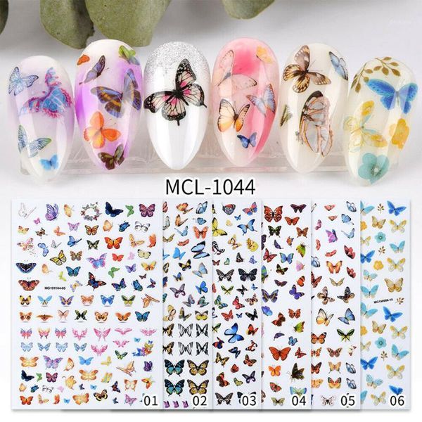 

butterfly nail sticker fantasy laser color self-adhesive art decoration manicure tools design accessories1, Black