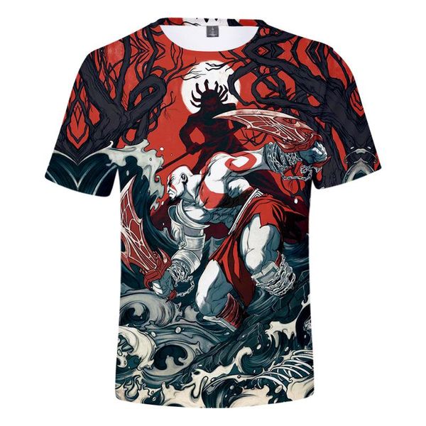 

men's t-shirts game t-shirt god of war 3d print streetwear men women fashion o-neck short sleeve t shirt hip hop oversized tshirt clot, White;black