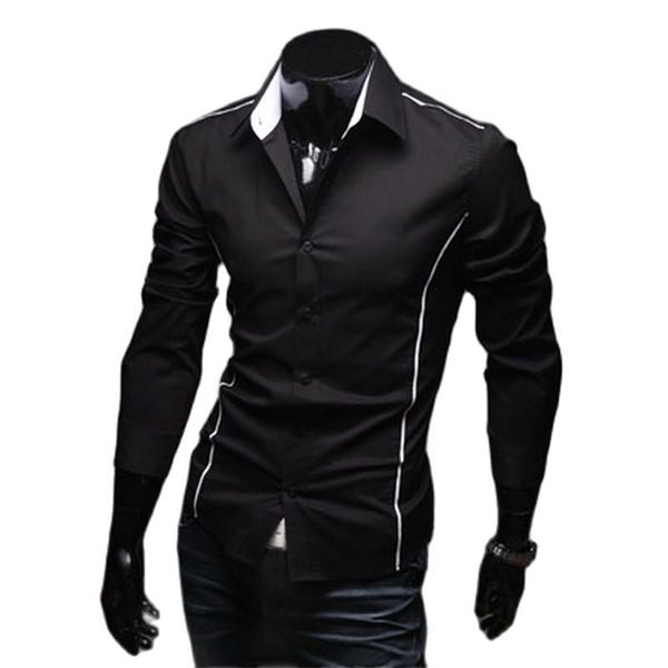 Camicia elegante a maniche lunghe di design casual elegante di lusso da uomo Camicia elegante a maniche lunghe con vestibilità muscolosa 3 colori 5902 210809