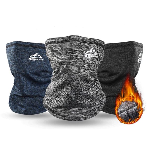 

winter warmer neck cycling scarf outdoor running sports headwear face bicycle bandana men simple fashion bike headbands caps & masks, Black