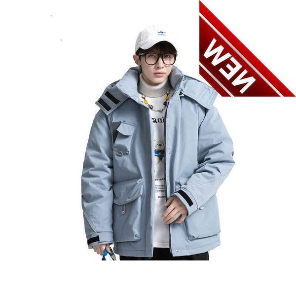 

2021 winter men's new thickened warm leisure trend daily down jacket, Black
