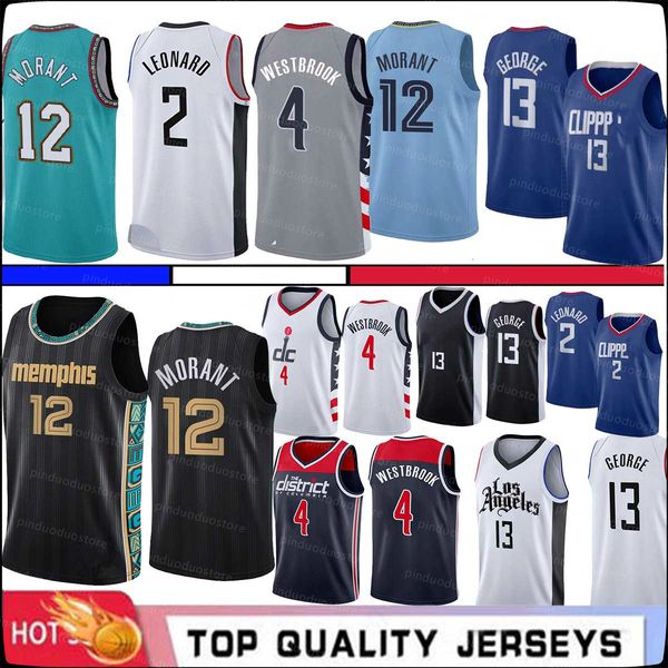 

12 ja morant jersey russell 4 westbrook jerseys basketball jaren jerseys 13 george leonard 2 new season jerseys 2021, Black;red