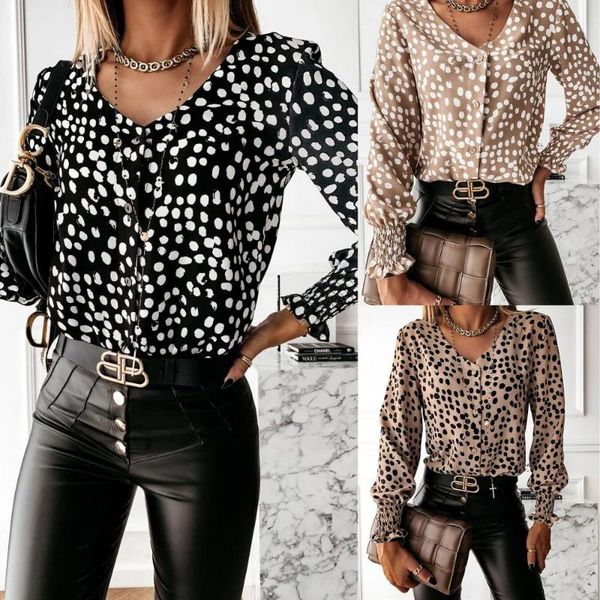 

95% cotton dot print women shirt summer short sleeve round neck harajuku printing tee casual fashion female blouse women's blouses & s, White