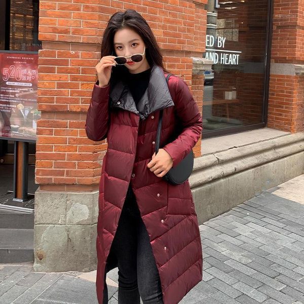 

women's down & parkas autumn 2021 women jacket warm zipper pockets long winter coat female white duck jackets outwear chaqueta mujer q2, Black