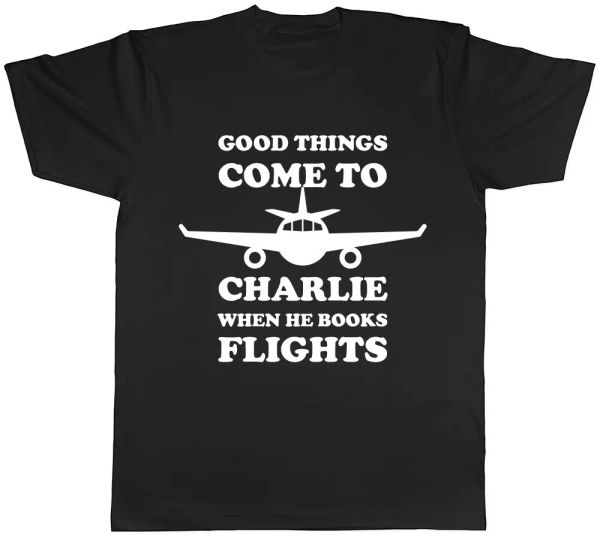 

personalised when he books flights mens t-shirt tee, White;black