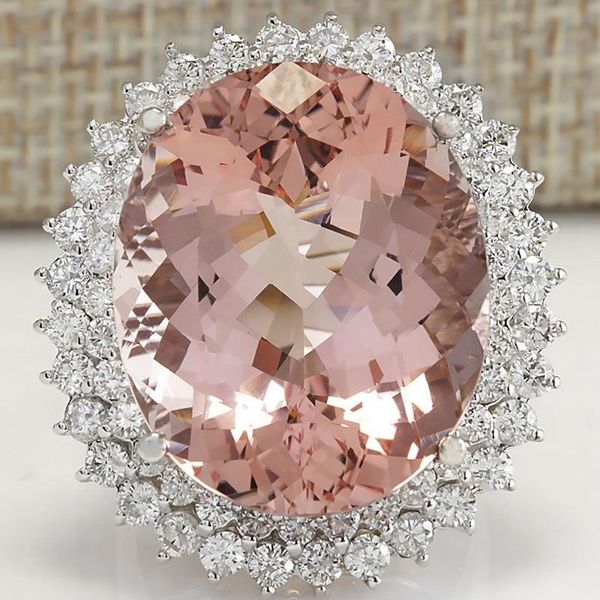 

wedding rings ring women's fashion luxury oval champagne copper silver plated micro inlaid flower shaped white diamond, Slivery;golden