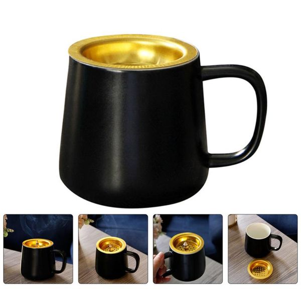 

fragrance lamps 1pc ceramic incense burner european for decor (black)