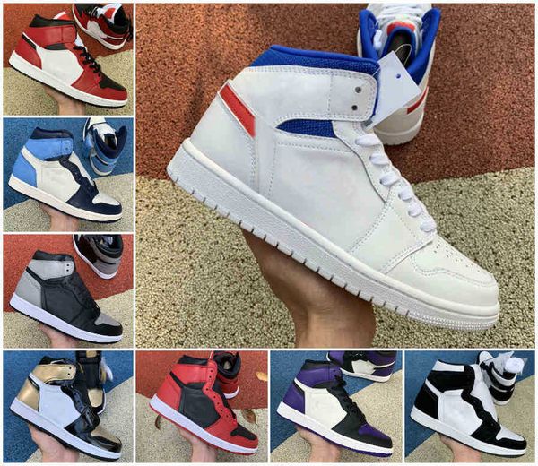 

2021 basketball shoes 1 1s og shadow high pine green black court purple royal bred gold toe nc obsidian unc game fearless sneakers