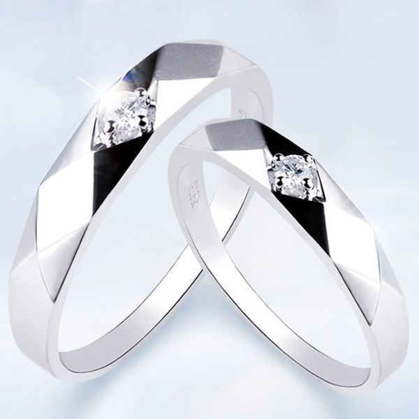 

au585 white gold ring lovers wedding anniversary engagement rhombus round moissanite diamond casual sporty classic cluster rings, Golden;silver