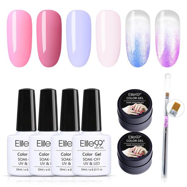 

nail art kits elite99 6pieces gel polish set with brush pen hybrid glitter uv soak off led manicure