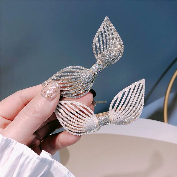 

hair clips & barrettes full pearl rhinestone ornament ears girl hairgrip accessories, Golden;silver