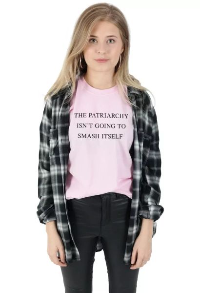 

the patriarchy isn't going to smash itself t-shirt tee slogan feminist feminism, White;black