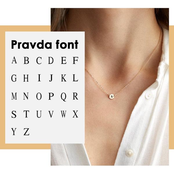 

pendant necklaces 316l stainless steel necklace for women roman alphabet initial letter gold color friendship gifts, Silver